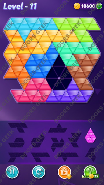 Block! Triangle Puzzle 11 Mania Level 11 Solution, Cheats, Walkthrough for Android, iPhone, iPad and iPod