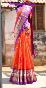 https://devihandlooms.com/shop/product/orange-color-pochampally-ikkath-silk-saree-with-purple-border/