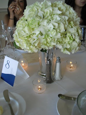 dillards wedding shoot A wedding centerpiece with hydrangea