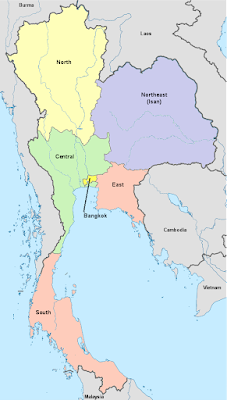 Map of Regions of Thailand