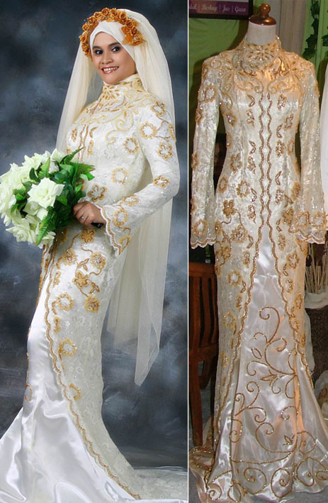 Modern Muslim Wedding Dresses Design With Veil