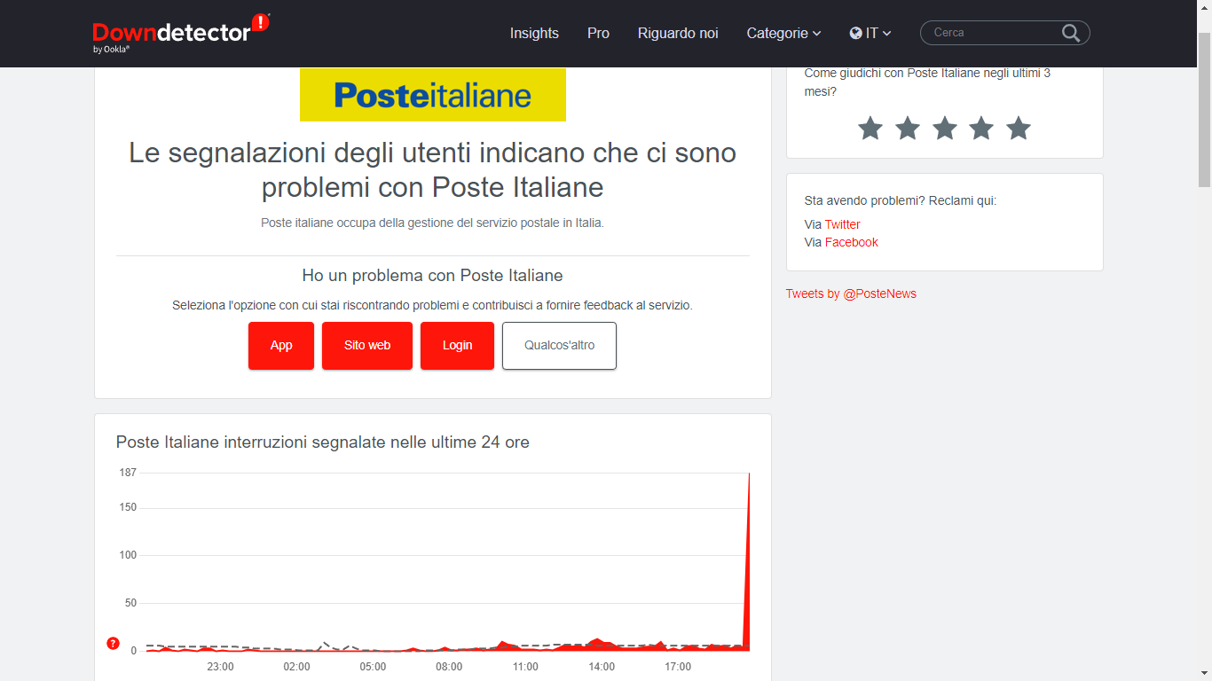 Poste Italiane non funziona su app e sito web