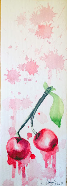 Watercolor Originality colorful freestyle Watercolor Cherry