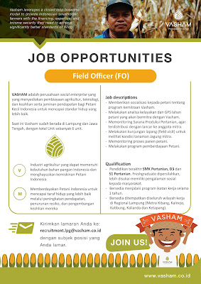 Lowongan Kerja Vasham (Field Officer)