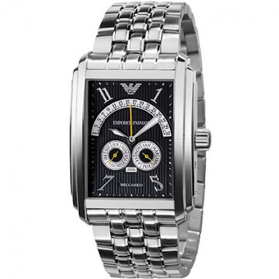 Emporio Armani AR4218 Stainless and Black Meccanico luxury Mens Watch