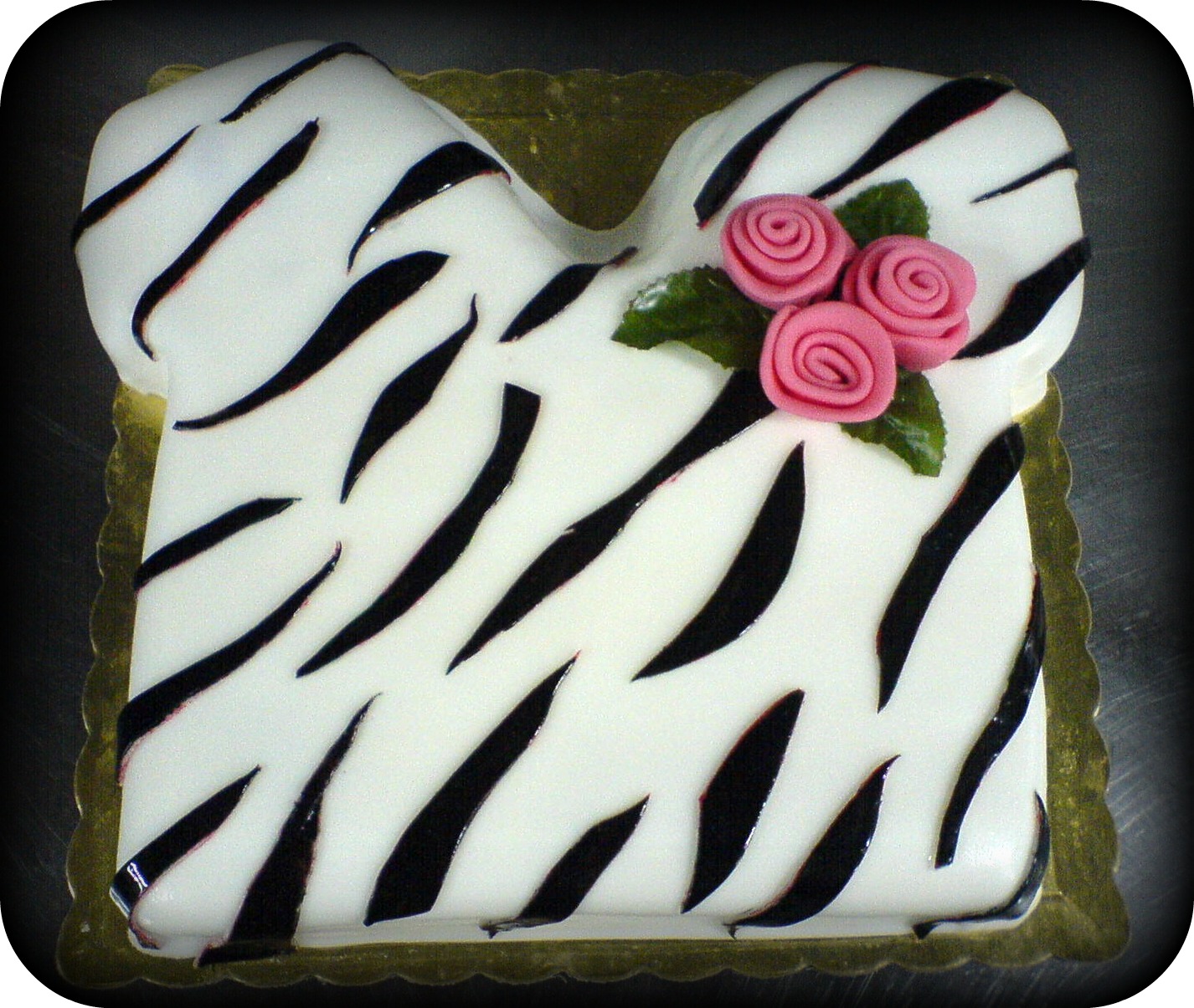 Zebra print T shirt cake