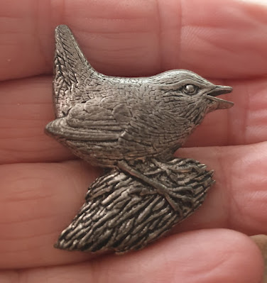 wren brooch pin by A R Brown