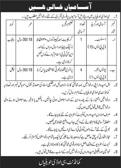 Pak Army Civilian Jobs Central Ordnance Depot - Today Army jobs