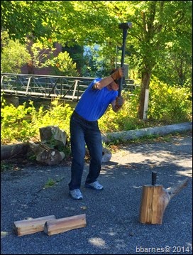 Dave splitting wood 09172014