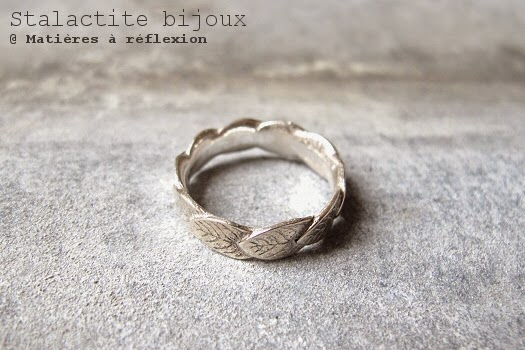 Stalactite bague argent garden bijoux feuille