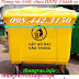 Thùng rác 660 lít nhựa HDPE 4 bánh xe màu vàng