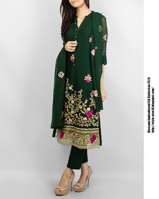 dark-green-chiffon-suit-from-blossom-embroidered-eid-collection-2015