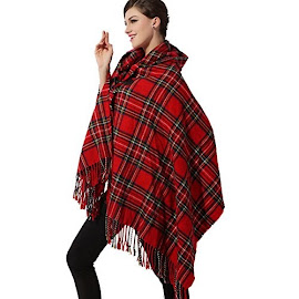 MAOYIN Women Ladys Classical Plaid Tassel Pashmina Wrap Shawl Scarf Cape