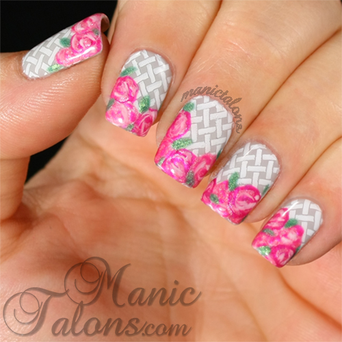 Messy Mansion Easter Plate, MM36, Rose manicure