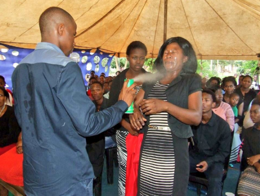  Photos: Congregants experiencing health issues after being sprayed with insecticide by South African prophet