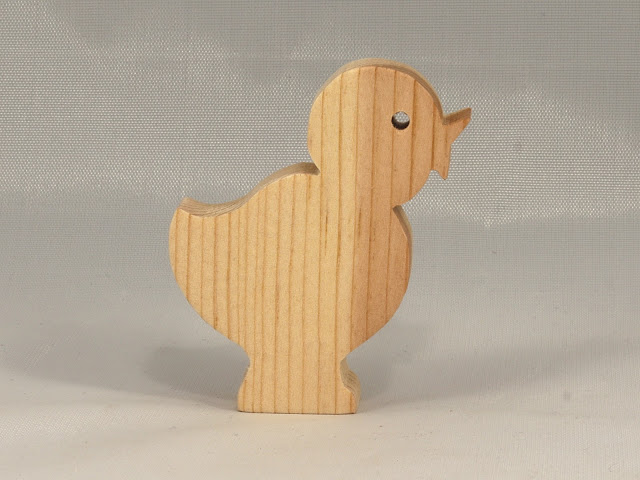 Wood Toy Chirping Bird, Chick Cutout, Handmade, Unfinished, Unpainted, Paintable, Ready To Paint, Freestanding, from Itty Bitty Animal Collection