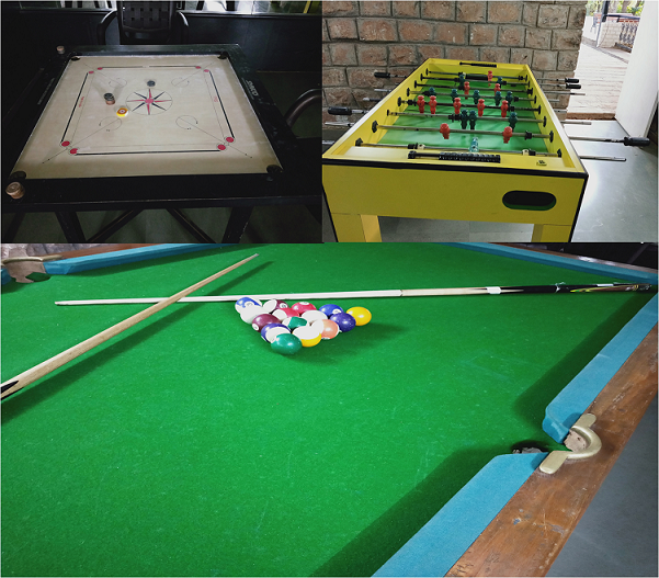 Indoor games available at Green Gate Resort, Mulshi