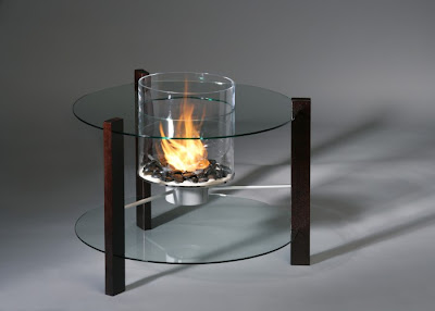 Glass Side Tables on Veranda  Glass Fire Side Table