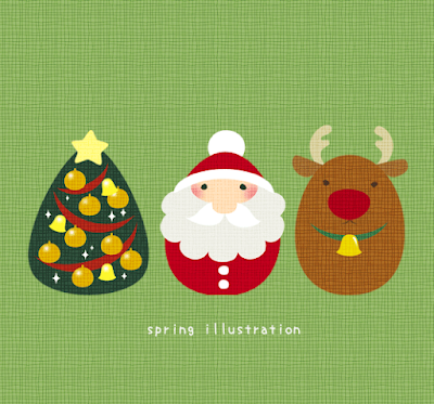 【サンタとトナカイ】クリスマスのおしゃれでシンプルかわいいイラスト