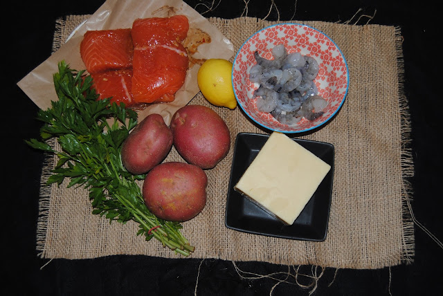 ingredients for a fish pie