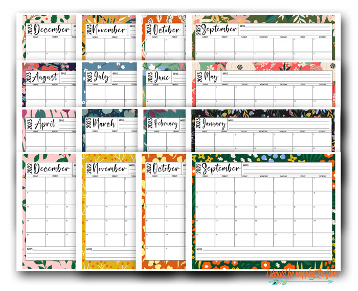 Printable Floral Planning Calendar