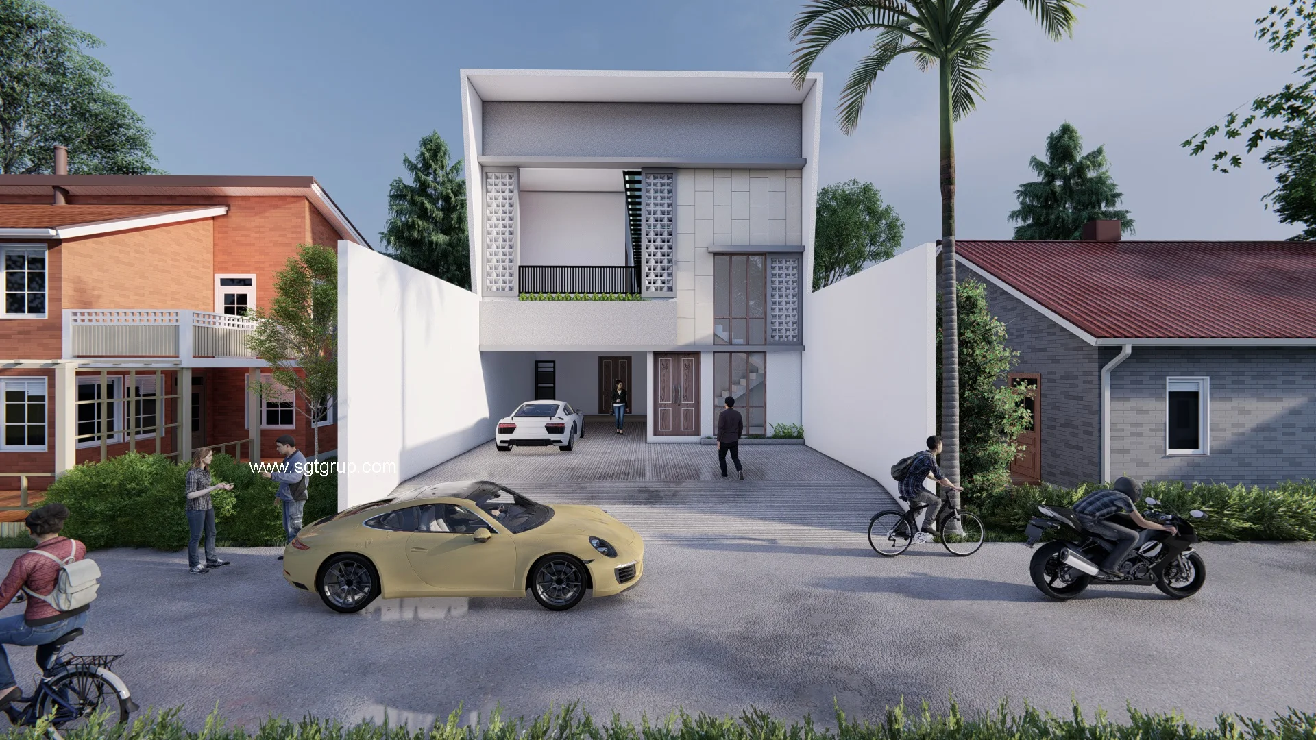 Desain Rumah Minimalis 2 Lantai Carport Luas (1)