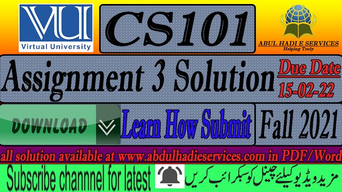 CS101 Assignment 3 Solution Download in PDF Free