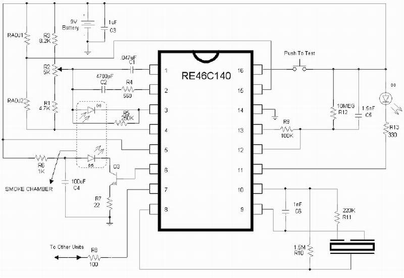 Smoke Detector using IC RE46C140