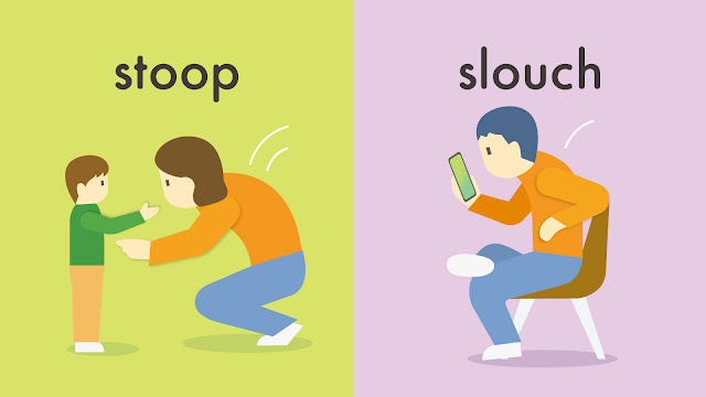 stoop と slouch の違い