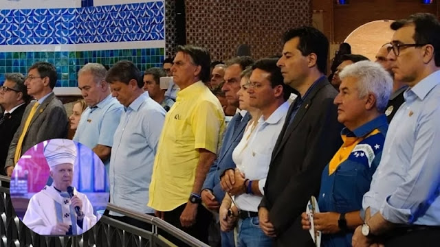 Bolsonaro visita basílica de Aparecida e arcebispo dá indireta: "precisamos vencer o dragão do ódio"