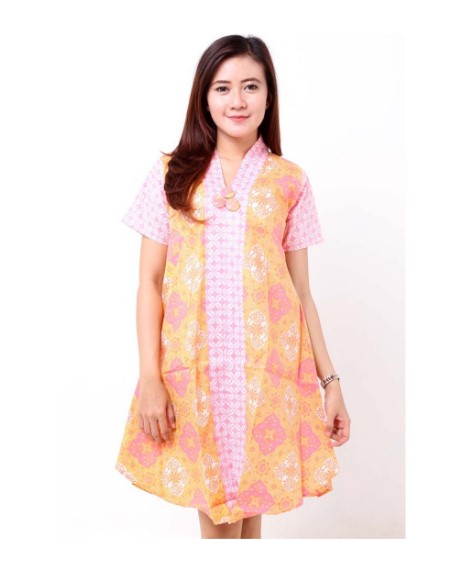 10 Model Dress Batik Kombinasi Brokat terbaru 2019