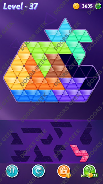 Block! Triangle Puzzle Proficient Level 37 Solution, Cheats, Walkthrough for Android, iPhone, iPad and iPod