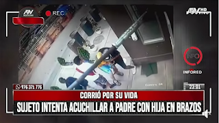 SUJETO INTENTA ACUCHILLAR A PADRE CON HIJA