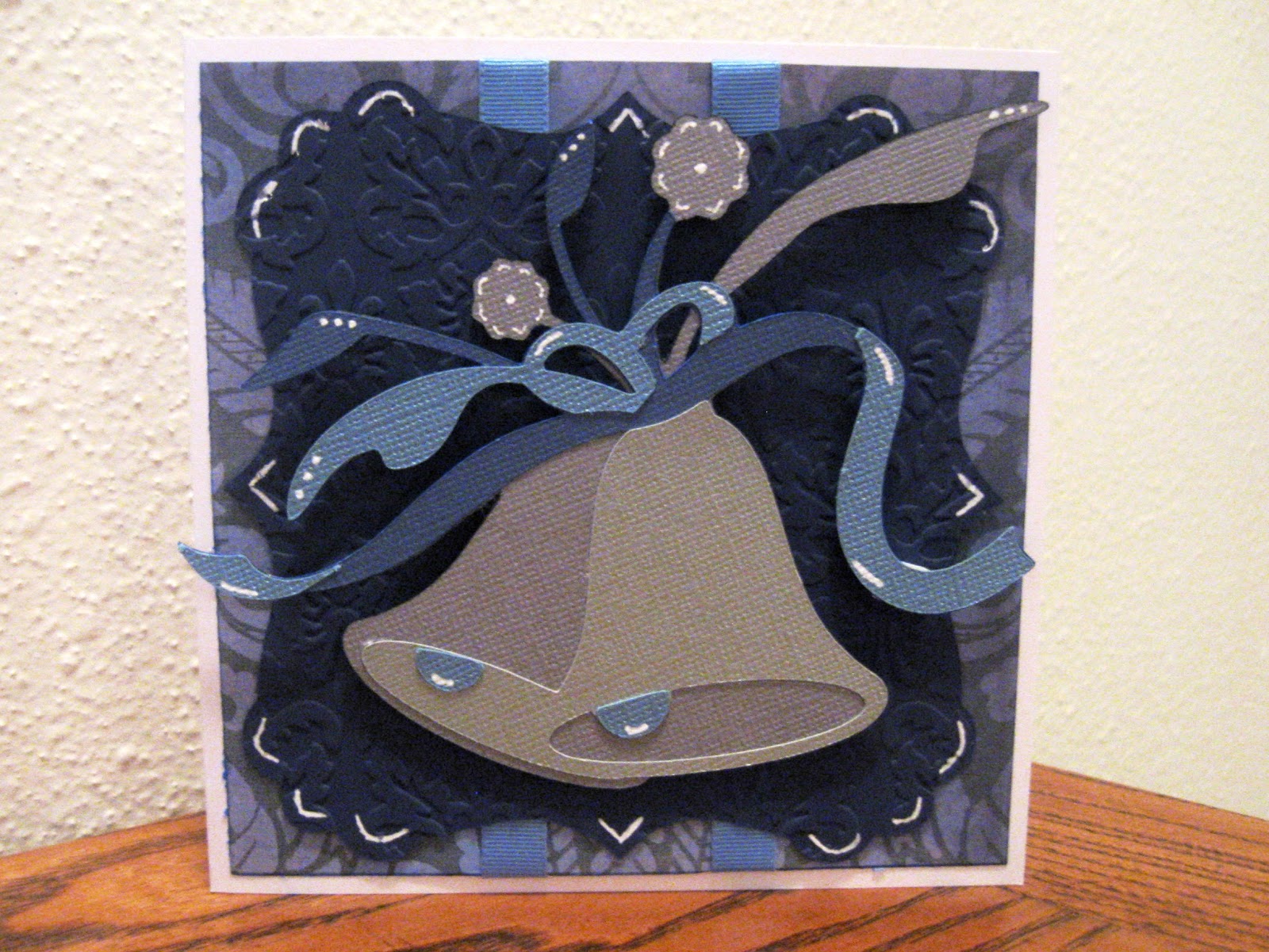 Blue & Silver Wedding Card