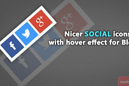 Nicer Social icons Widget with hover effect for Blogger