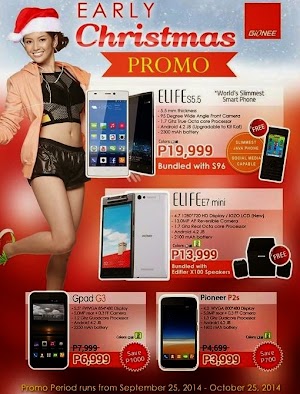 Gionee Early Christmas SALE for Smartphones up until October 25!