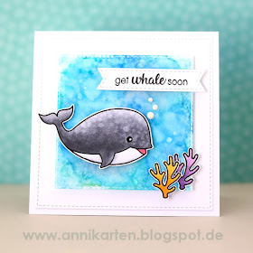 Sunny Studio Stamps: Oceans of Joy & Magical Mermaids Get Whale Soon Card by Anni Lerche