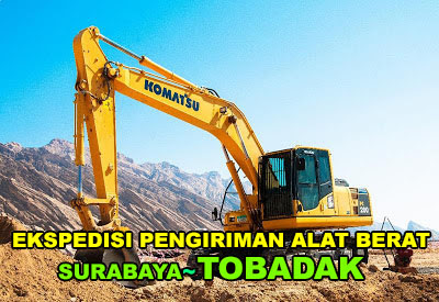 JASA EKSPEDISI PENGIRIMAN ALAT BERAT TOWER CRANE MOBIL CRAWLER  CRANE BULDOSER EXCAVATOR KOMATSU PC200 300 KOBELCO SK200 CATERPILLAR CAT320 HITACHI ZX200 SURABAYA MAKASSAR JAKARTA KE TOBADAK MURAH