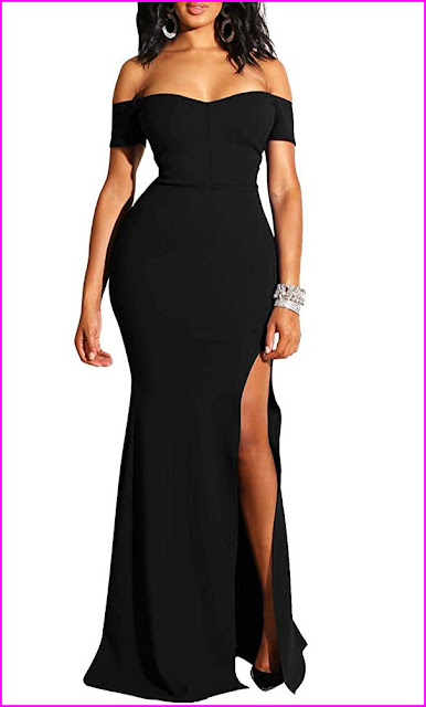 black prom dress with slits on the side 2021 | black prom dress with two slits