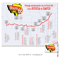 KellyGraphic Plan de Table Mariage thème Voyage : Route 66