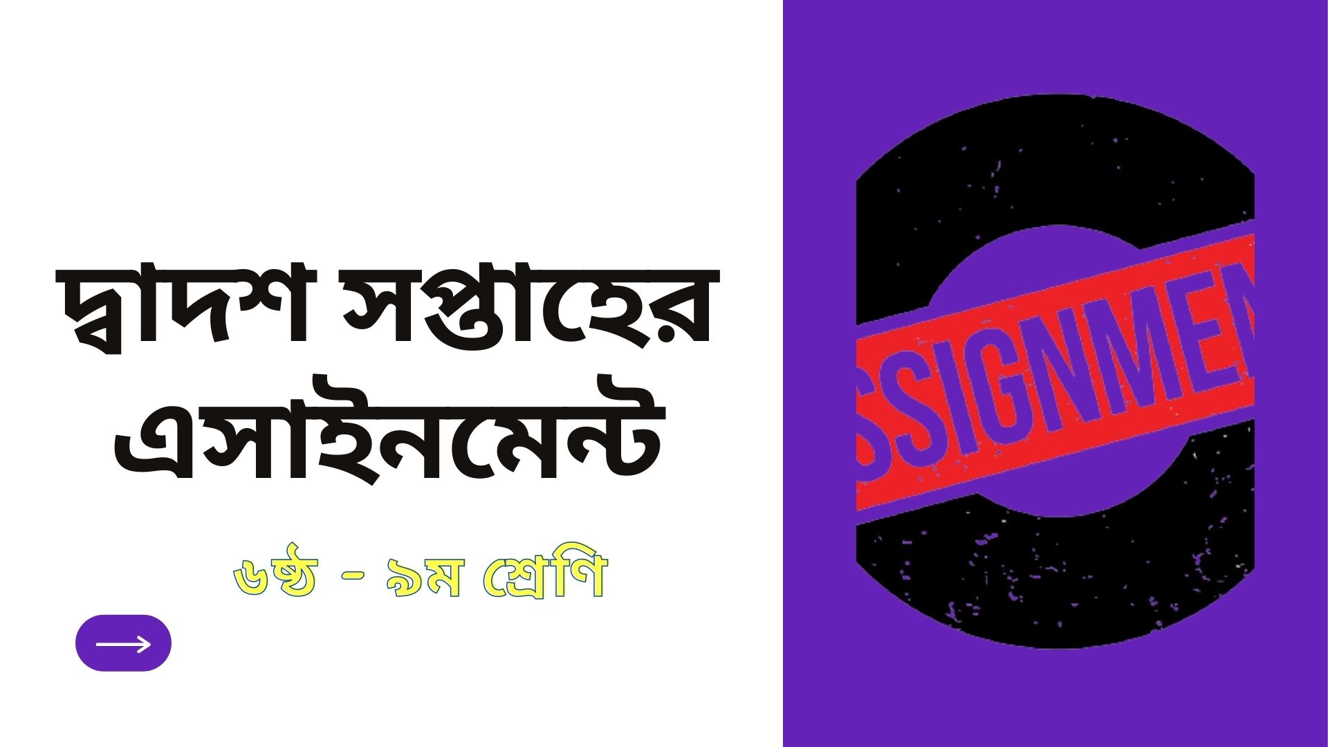 (১২তম) দ্বাদশ সপ্তাহের ৬ষ্ঠ থেকে ৯ম শ্রেণির অ্যাসাইনমেন্ট প্রশ্ন ও উত্তর লিংক।