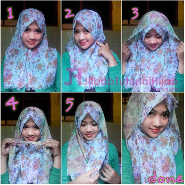 Tutorial Hijab Segi Empat Modern Beserta Video  Jilbab Tutorial Hijab