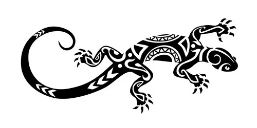 dibujo de lagarto maori