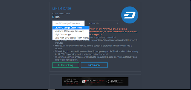 CoinPot - DASH mining