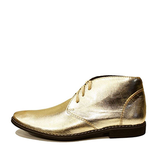 Handmade Italian Mens Color Gold Ankle Chukka Boots...