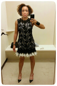 DKNY Feather Hem Lace Dress - Erica B's DIY Style!