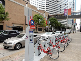 Bicycle Rental Station on McKinney at Caroline Street 