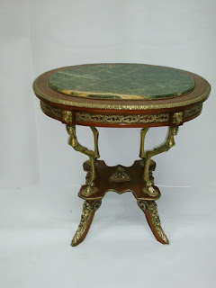 French style table center with marble with copper artcrafts Oval Fairies