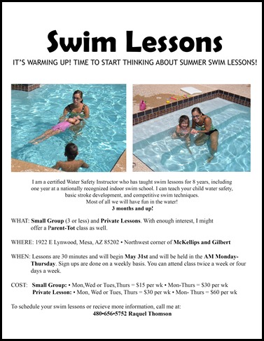 swim lesson flyer