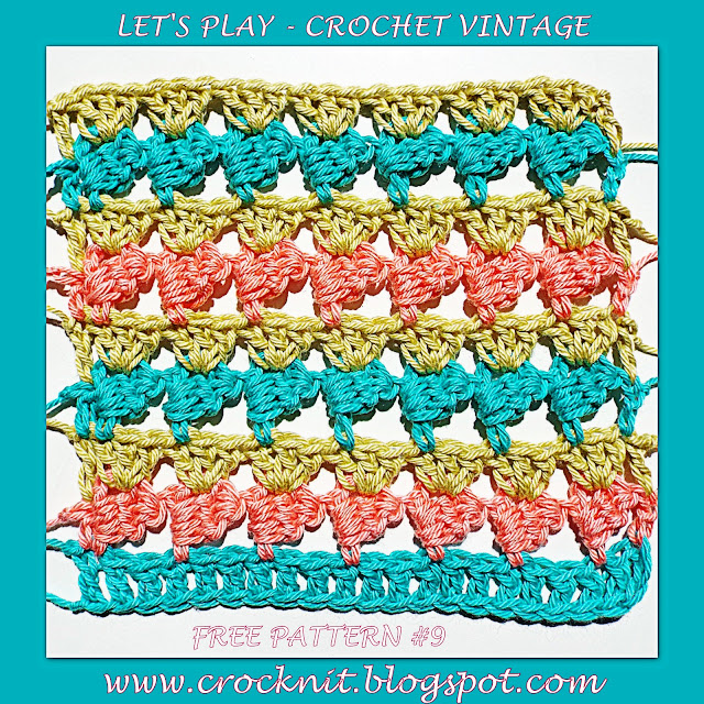 free crochet patters, how to crochet, vintage crochet, sideways stitch,